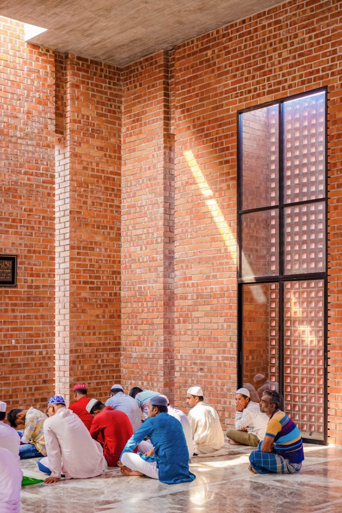 "Warm brick textures illuminated by soft natural light"

